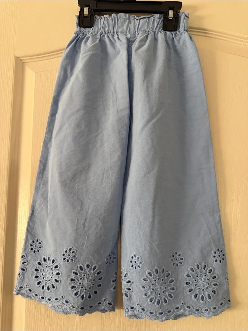 Zara Light Blue Eyelet Cotton Girls' Matching Set